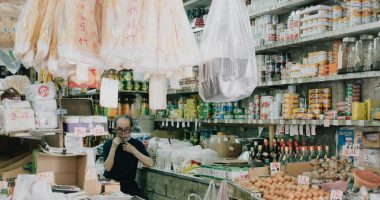 a person standing in a store
